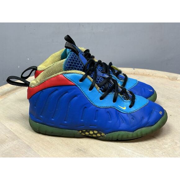 Nike‎ Little Posite One Blue Multi PS Toddler Infant Size 10C - Picture 2 of 10